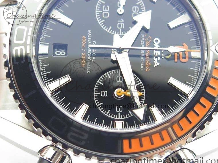 0424 FastDry Planet Ocean Master Chrono SS OM 1:1 Best Edition Black Dial On SS Bracelet A9900 V 8112